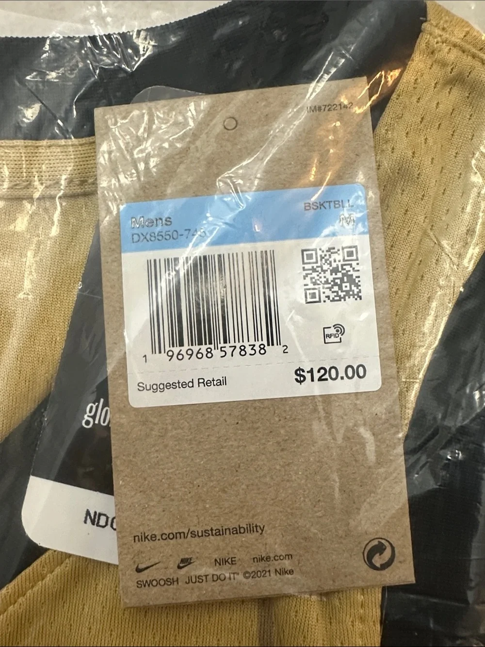 Nike Gold Toronto NBA Jersey with Black Print